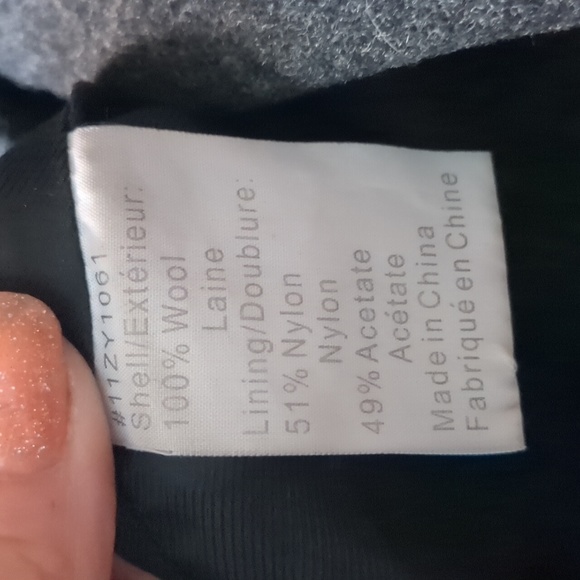 SANDRA AUGELAZZI* 100% wool 3/4 length satin lined 3 button front winter coat - Picture 12 of 14